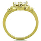 TK1926 - IP Gold(Ion Plating) Stainless Steel Ring with AAA Grade CZ  in Clear-2