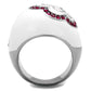 TK1927 - High polished (no plating) Stainless Steel Ring with Top Grade Crystal  in Ruby-2