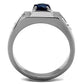TK1929 - High polished (no plating) Stainless Steel Ring with Synthetic Synthetic Glass in Montana-2