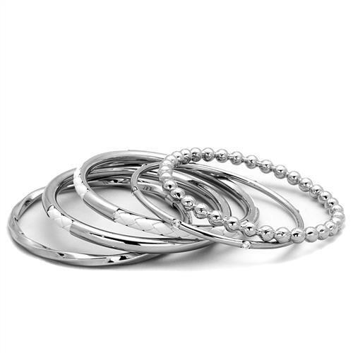 TK1937 - High polished (no plating) Stainless Steel Bangle with No Stone-1