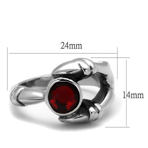 TK1970 - High polished (no plating) Stainless Steel Ring with Top Grade Crystal  in Siam-1