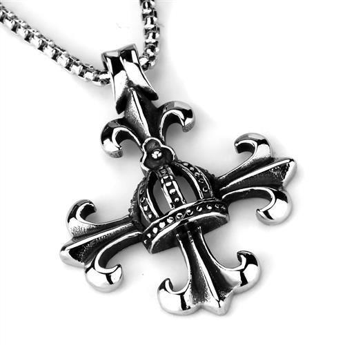 TK1987 - High polished (no plating) Stainless Steel Necklace with No Stone-2