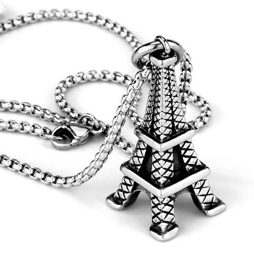 TK1990 - High polished (no plating) Stainless Steel Necklace with No Stone-2