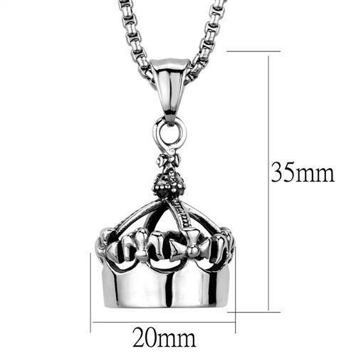 TK1991 - High polished (no plating) Stainless Steel Necklace with No Stone-1