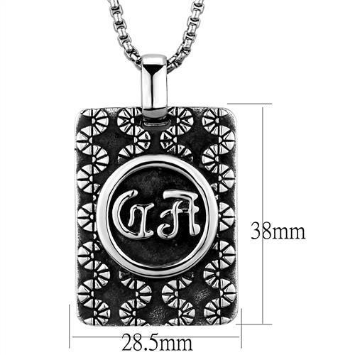 TK1992 - High polished (no plating) Stainless Steel Necklace with No Stone-1