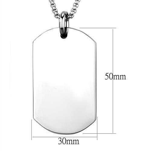 TK1995 - High polished (no plating) Stainless Steel Necklace with No Stone-1