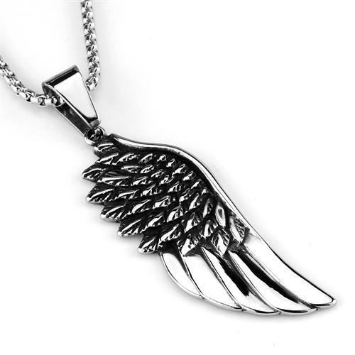 TK2002 - High polished (no plating) Stainless Steel Necklace with No Stone-2