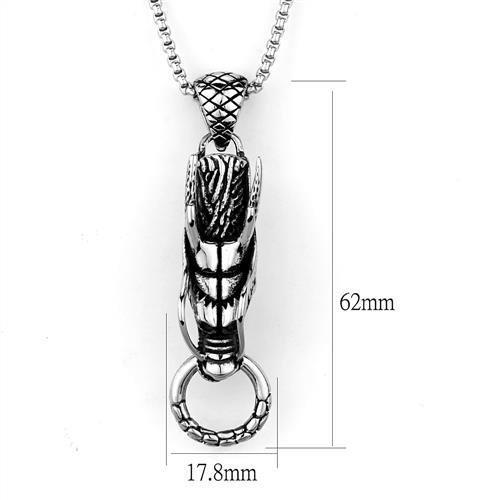 TK2005 - High polished (no plating) Stainless Steel Necklace with No Stone-1