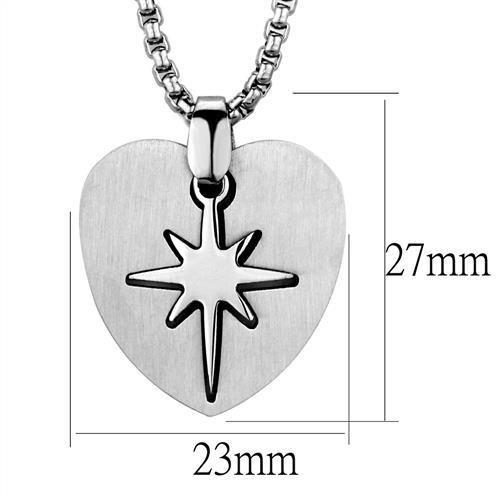 TK2011 - High polished (no plating) Stainless Steel Necklace with No Stone-1