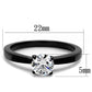 TK2013 - IP Black(Ion Plating) Stainless Steel Ring with AAA Grade CZ  in Clear-1