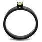 TK2015 - IP Black(Ion Plating) Stainless Steel Ring with AAA Grade CZ  in Apple Green color-2