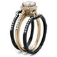 TK2020 - IP Rose Gold+ IP Black (Ion Plating) Stainless Steel Ring with AAA Grade CZ  in Clear-3