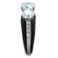 TK2021 - Two-Tone IP Black Stainless Steel Ring with AAA Grade CZ  in Clear-3