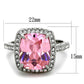 TK2027 - High polished (no plating) Stainless Steel Ring with AAA Grade CZ  in Rose-1