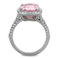 TK2027 - High polished (no plating) Stainless Steel Ring with AAA Grade CZ  in Rose-2