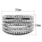 TK2029 - High polished (no plating) Stainless Steel Ring with Top Grade Crystal  in Clear-1