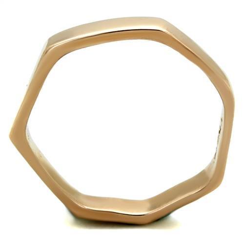 TK2030 - IP Rose Gold(Ion Plating) Stainless Steel Ring with Top Grade Crystal  in Clear-2