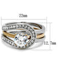 TK2032 - Two-Tone IP Rose Gold Stainless Steel Ring with AAA Grade CZ  in Clear-1