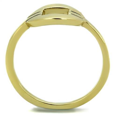 TK2033 - IP Gold(Ion Plating) Stainless Steel Ring with No Stone-2
