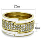 TK2035 - IP Gold(Ion Plating) Stainless Steel Ring with AAA Grade CZ  in Clear-1