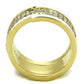 TK2035 - IP Gold(Ion Plating) Stainless Steel Ring with AAA Grade CZ  in Clear-2
