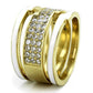 TK2035 - IP Gold(Ion Plating) Stainless Steel Ring with AAA Grade CZ  in Clear-3