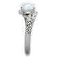 TK2040 - High polished (no plating) Stainless Steel Ring with AAA Grade CZ  in Clear-3