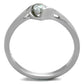 TK2042 - High polished (no plating) Stainless Steel Ring with AAA Grade CZ  in Clear-2