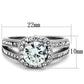 TK2043 - High polished (no plating) Stainless Steel Ring with AAA Grade CZ  in Clear-1