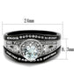 TK2044 - Two-Tone IP Black Stainless Steel Ring with AAA Grade CZ  in Clear-1