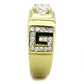 TK2045 - IP Gold(Ion Plating) Stainless Steel Ring with AAA Grade CZ  in Clear-3