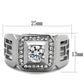 TK2046 - High polished (no plating) Stainless Steel Ring with AAA Grade CZ  in Clear-1