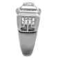 TK2046 - High polished (no plating) Stainless Steel Ring with AAA Grade CZ  in Clear-3