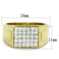 TK2048 - IP Gold(Ion Plating) Stainless Steel Ring with AAA Grade CZ  in Clear-1