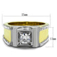 TK2049 - Two-Tone IP Gold (Ion Plating) Stainless Steel Ring with AAA Grade CZ  in Clear-1