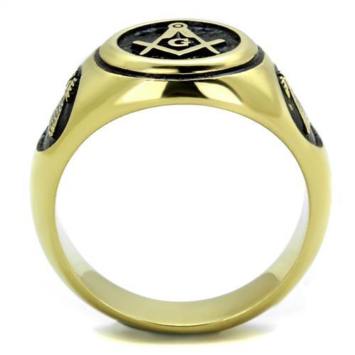 TK2050 - IP Gold(Ion Plating) Stainless Steel Ring with No Stone-2