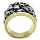 TK2057 - Two-Tone IP Gold (Ion Plating) Stainless Steel Ring with No Stone-2