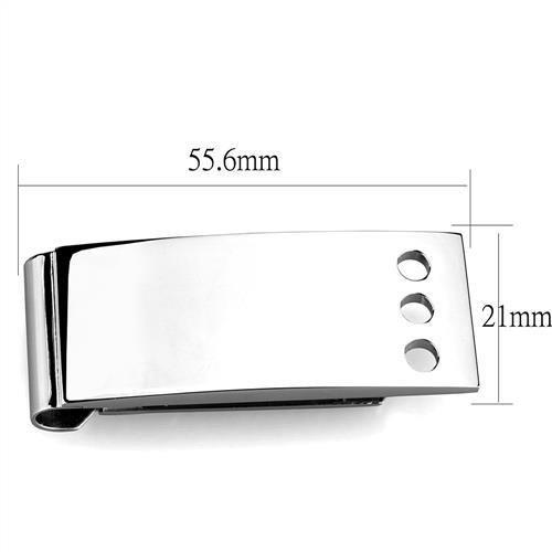 TK2072 - High polished (no plating) Stainless Steel Money clip with No Stone-1