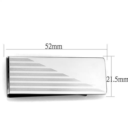 TK2077 - High polished (no plating) Stainless Steel Money clip with No Stone-1