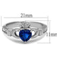 TK2093 - High polished (no plating) Stainless Steel Ring with Synthetic Spinel in London Blue-1
