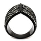 TK2097 - IP Black(Ion Plating) Stainless Steel Ring with Top Grade Crystal  in Black Diamond-2