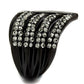 TK2097 - IP Black(Ion Plating) Stainless Steel Ring with Top Grade Crystal  in Black Diamond-3