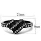 TK2100 - IP Black(Ion Plating) Stainless Steel Ring with Top Grade Crystal  in Black Diamond-1