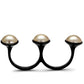 TK2104 - IP Black(Ion Plating) Stainless Steel Ring with Synthetic Pearl in Metallic Light Gold-2