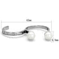 TK2110 - High polished (no plating) Stainless Steel Ring with Synthetic Pearl in White-1