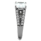 TK2112 - High polished (no plating) Stainless Steel Ring with AAA Grade CZ  in Clear-3