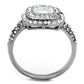 TK2114 - High polished (no plating) Stainless Steel Ring with AAA Grade CZ  in Clear-2