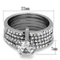 TK2120 - High polished (no plating) Stainless Steel Ring with AAA Grade CZ  in Clear-1