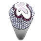 TK2125 - High polished (no plating) Stainless Steel Ring with Top Grade Crystal  in Multi Color-3