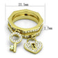 TK2127 - IP Gold(Ion Plating) Stainless Steel Ring with Top Grade Crystal  in Citrine Yellow-1